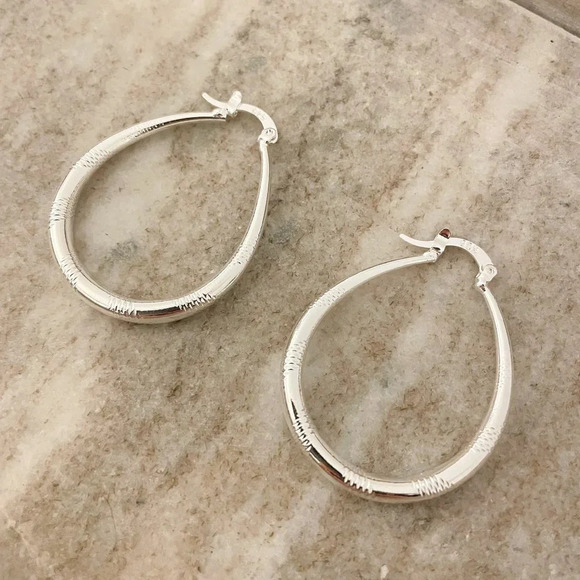 925 Sterling Silver Hoop Earrings Small Silver Hoops Earrings - Picture 3 of 5